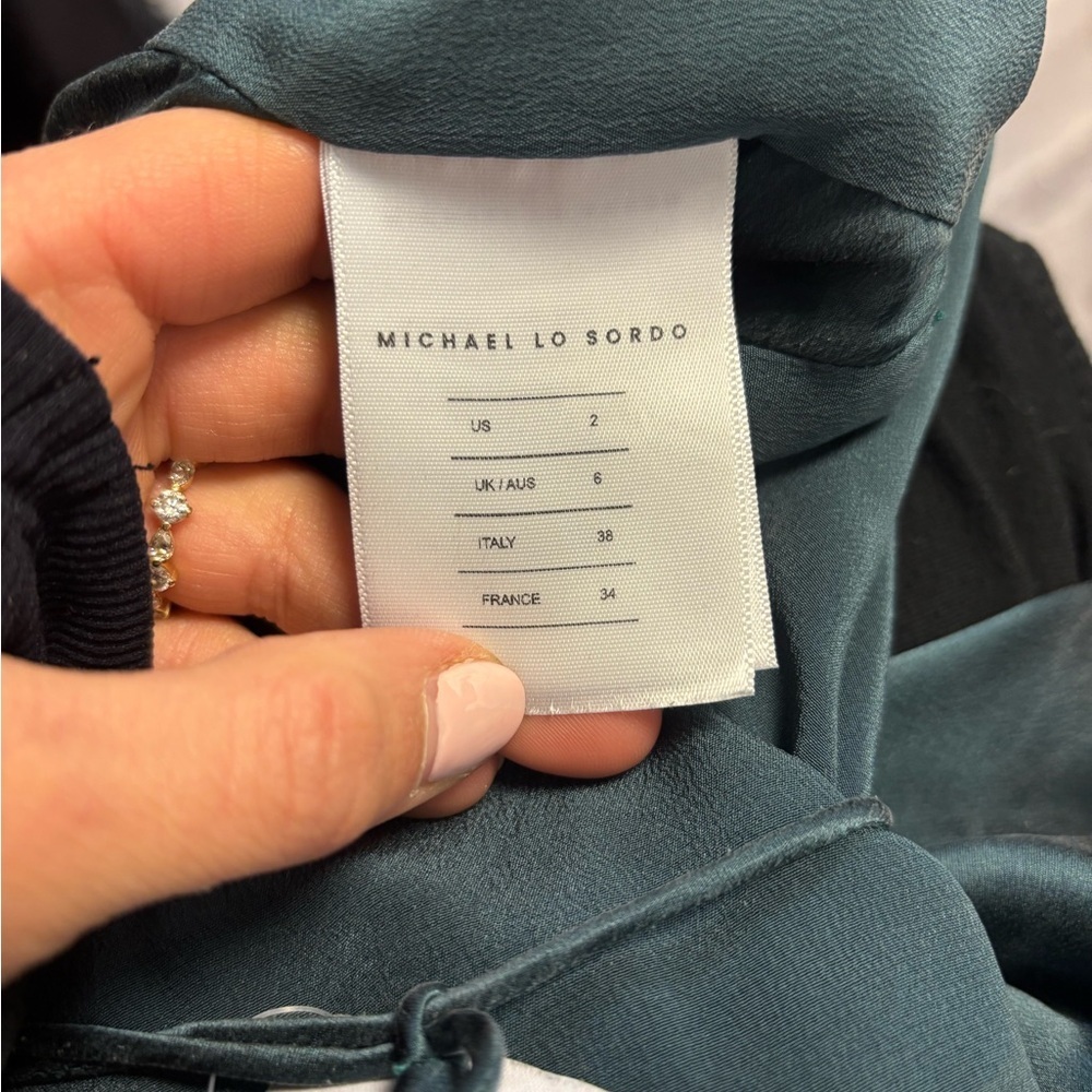 Michael Lo Sordo | Tash Silk Maxi Dress In Green Size 2 New — image 7 of 7